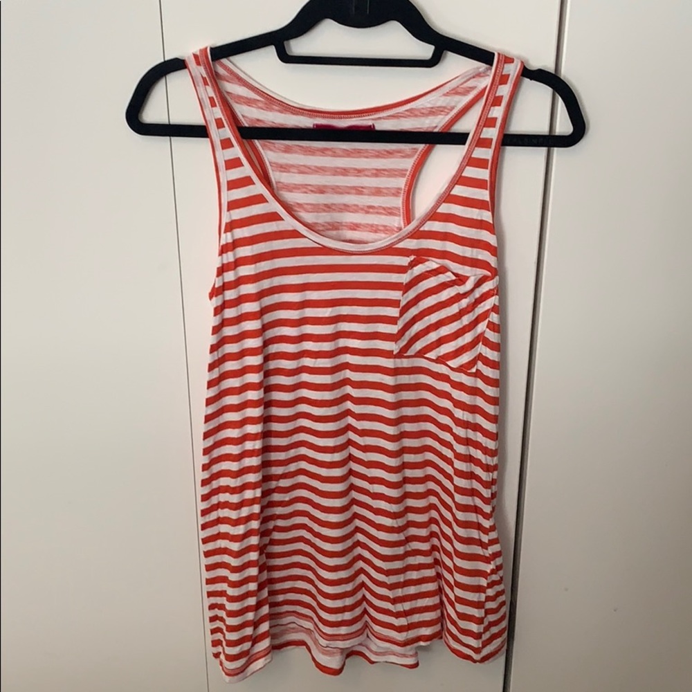 Orange and White Stripped Tank Top
